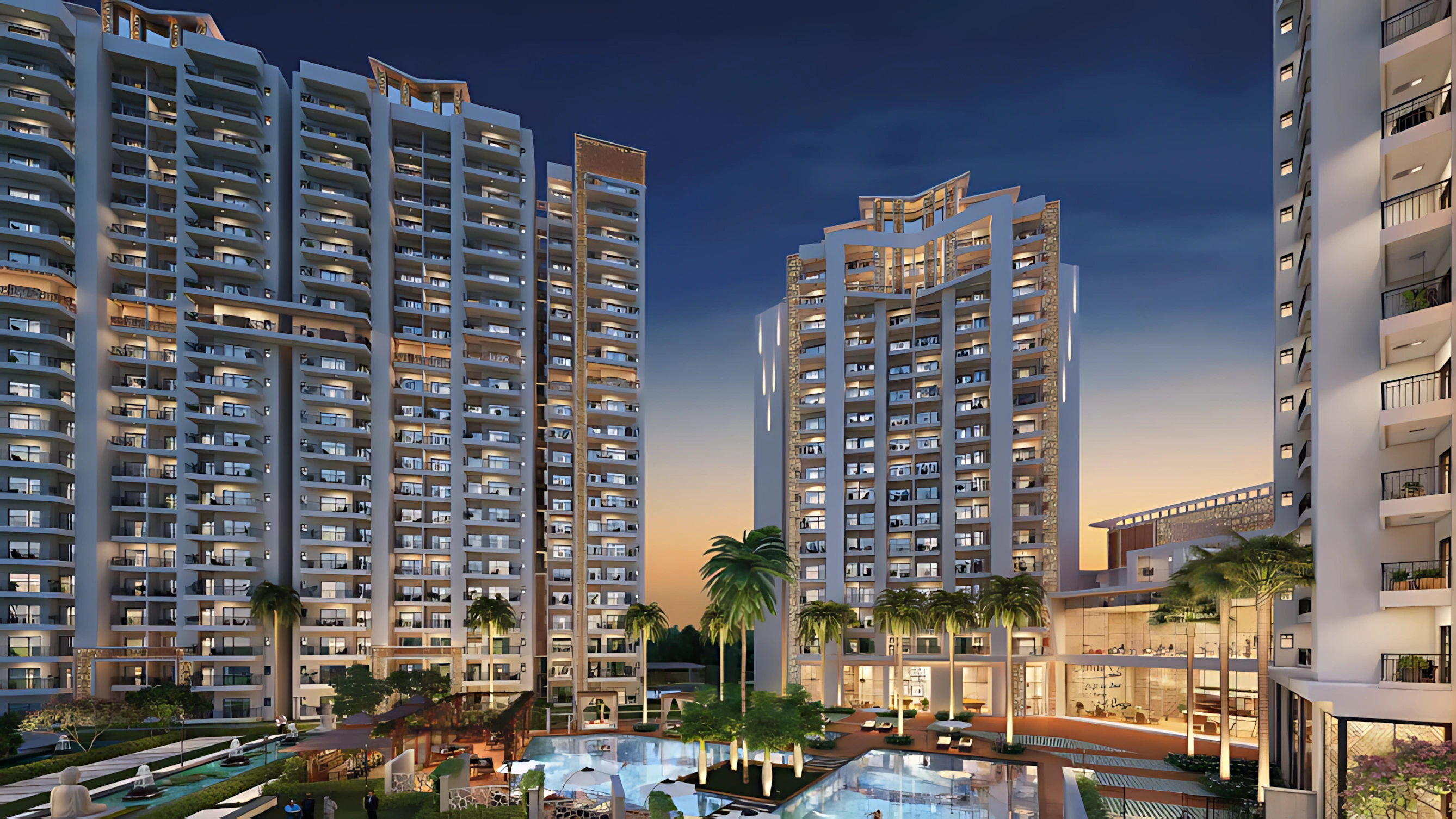 Premium residential towers with landscaped podium and lifestyle amenities at ACE Divino