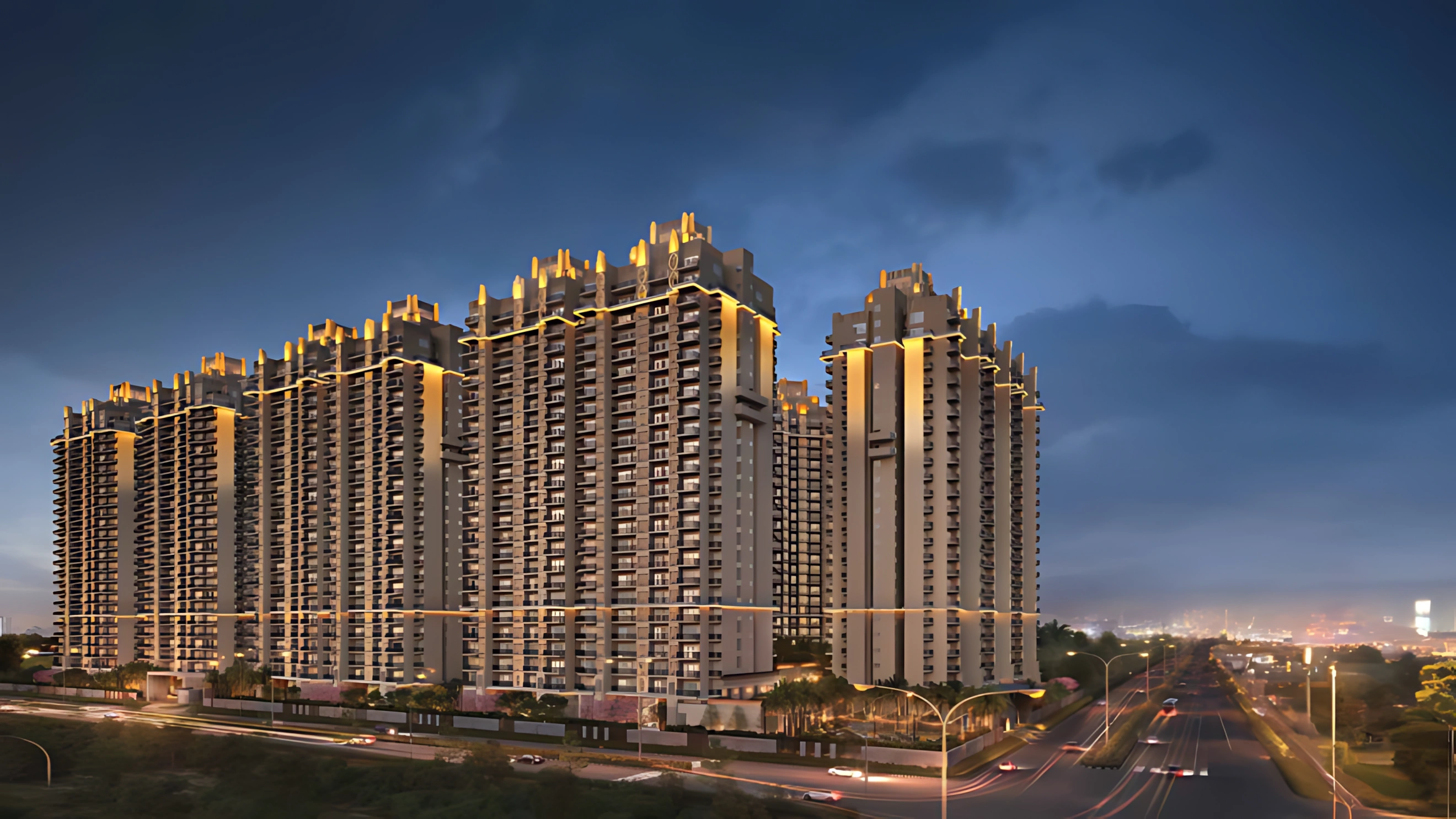 Luxury residences with contemporary architecture and landscaped open spaces at ACE Terra