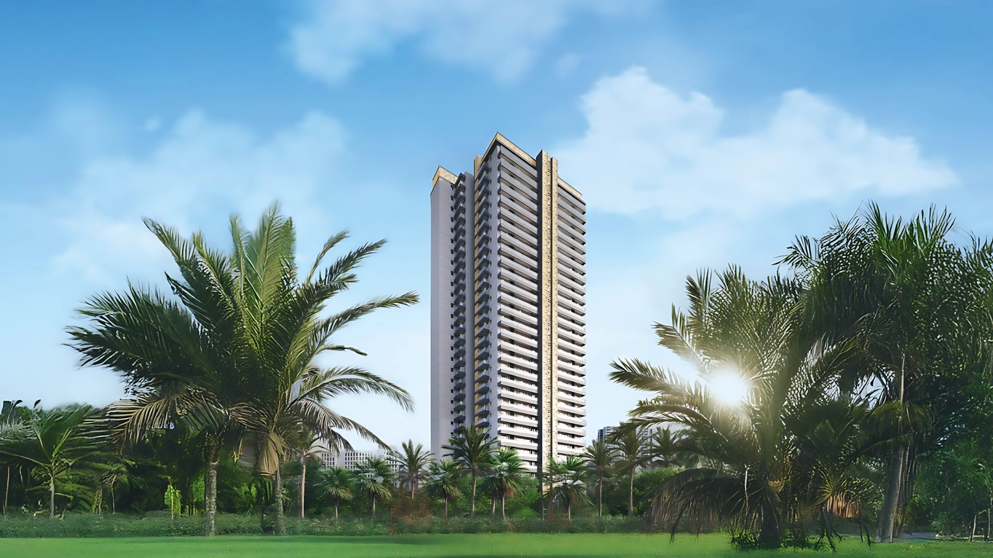 Luxury residential towers with landscaped podium and open green spaces at Godrej Alira Gurgaon