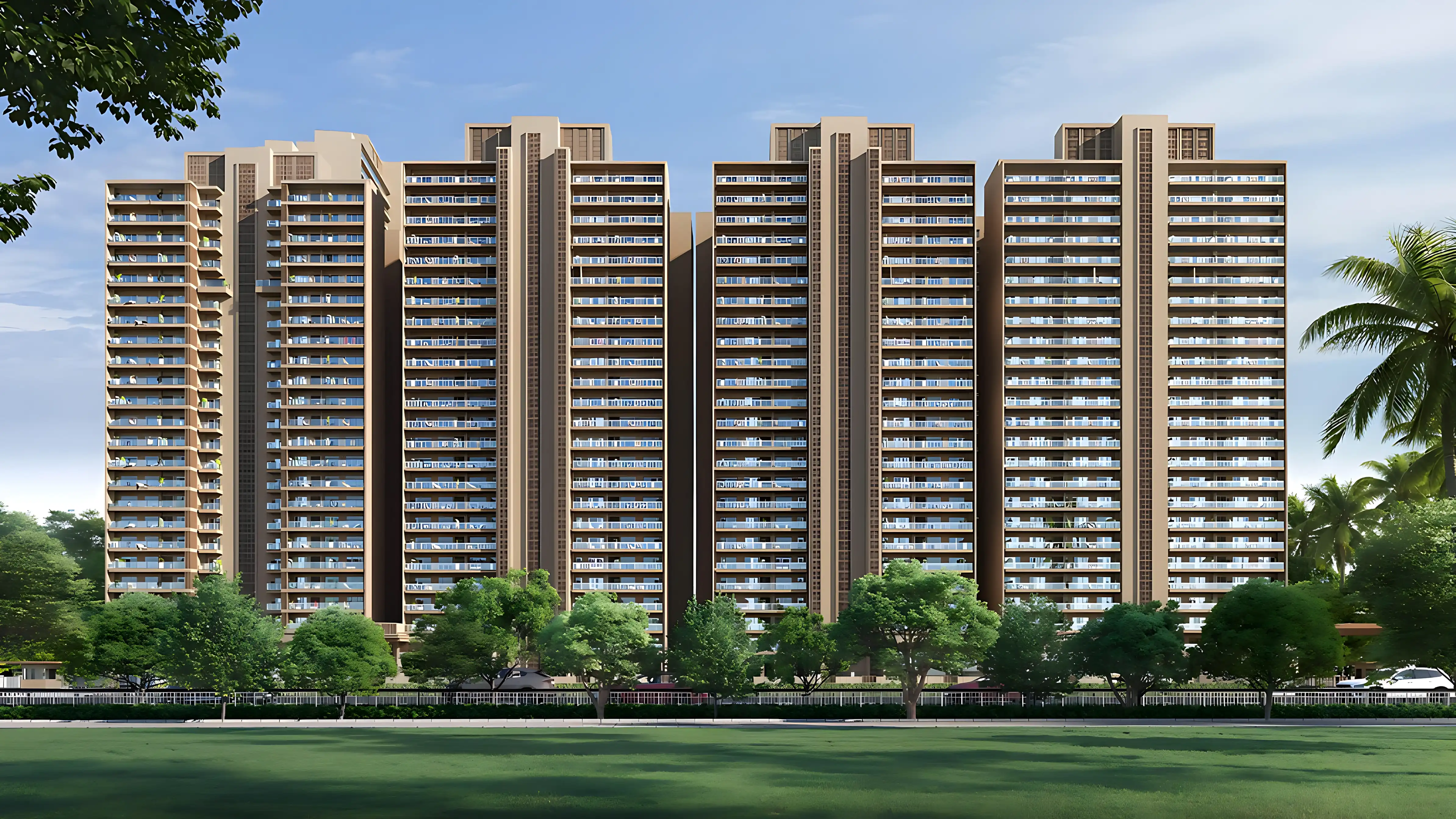 Premium residential towers with clubhouse and landscaped open spaces at Godrej Majesty