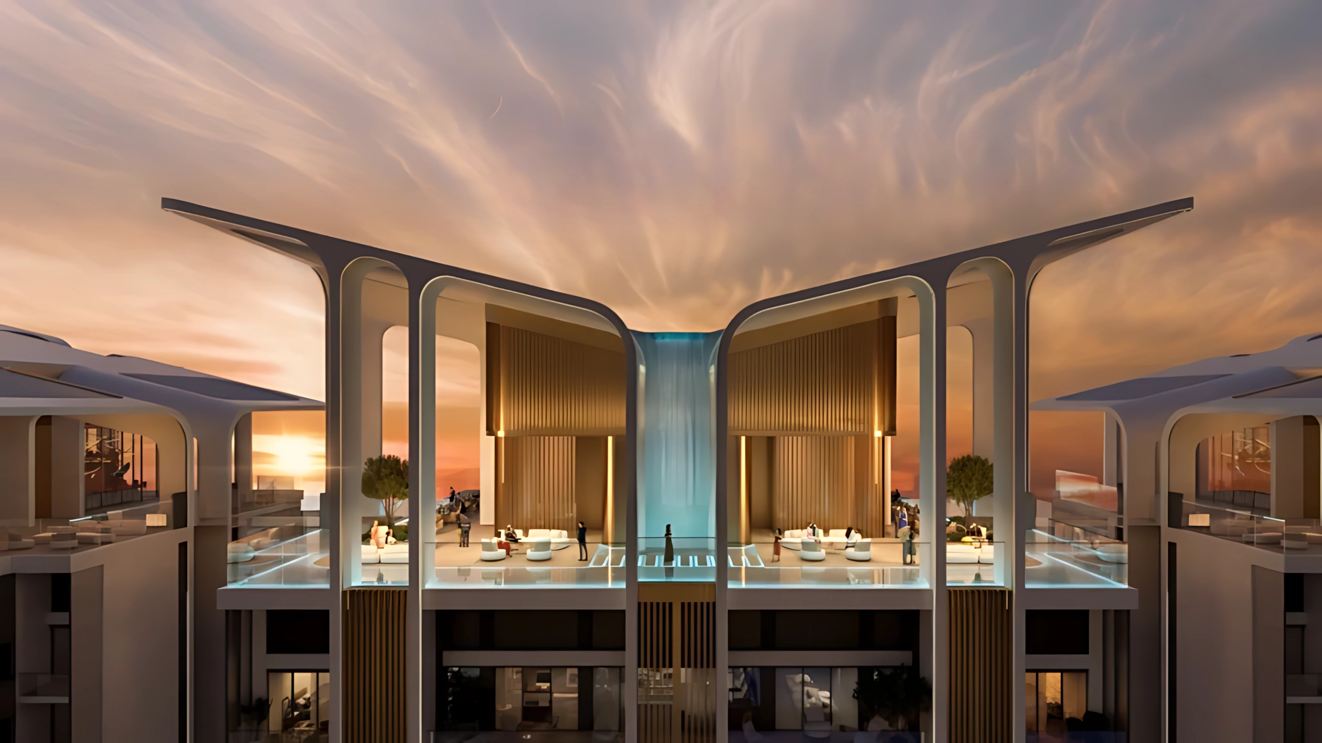Iconic luxury tower with panoramic city views and premium rooftop experiences