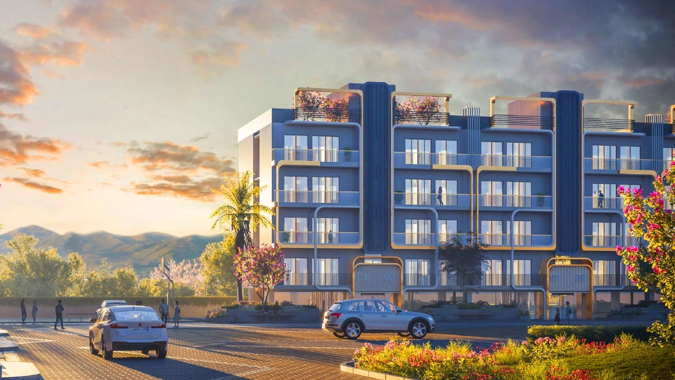 Low-rise luxury residences overlooking the Aravalli landscape at M3M Antalya Hills