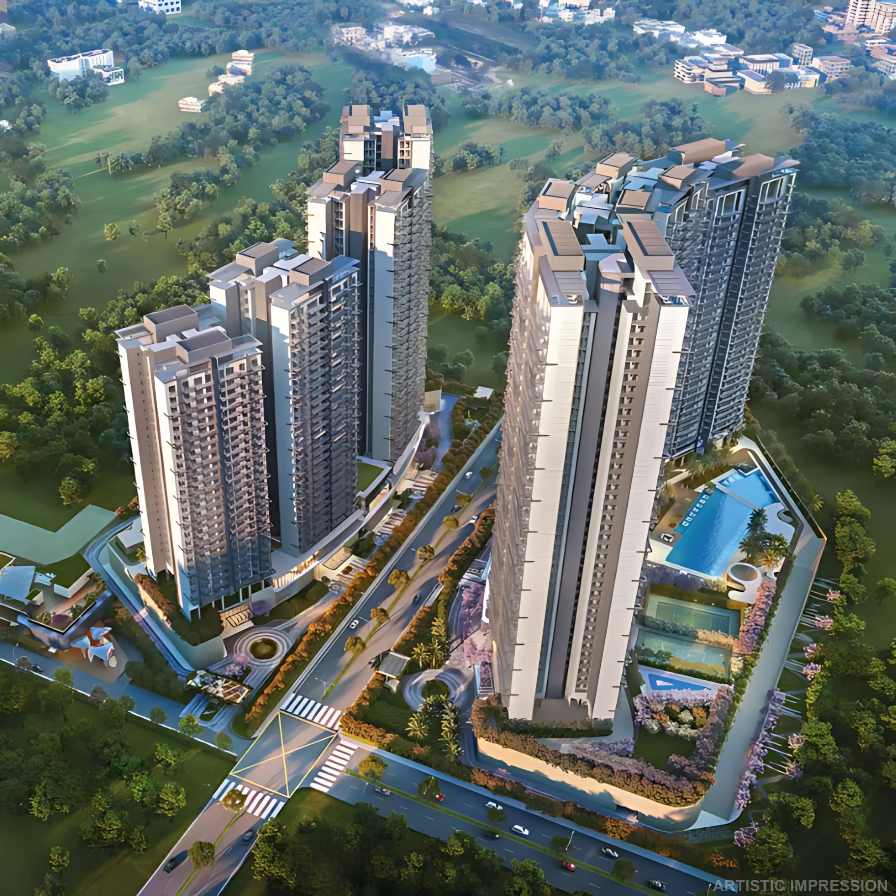 Luxury residential community offering green and open surroundings at Signature Global De-Luxe DXP